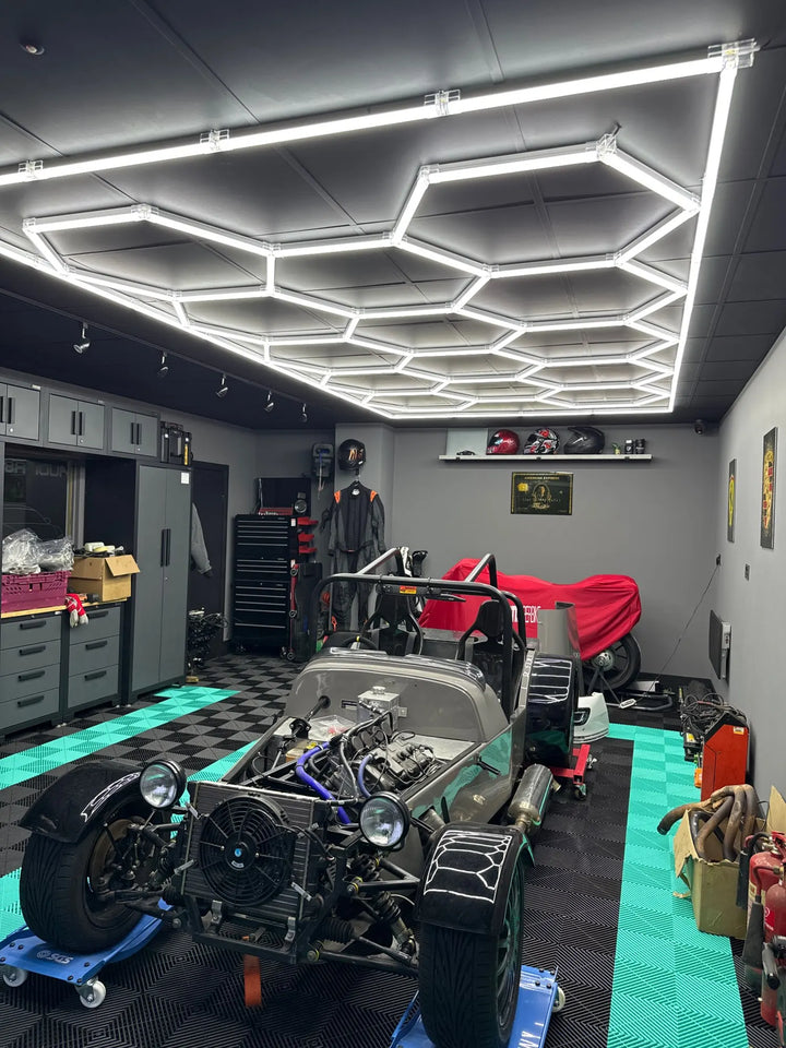 14 hexagon lighting garage 