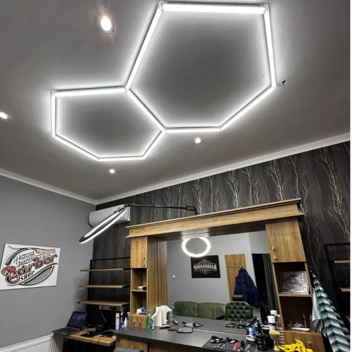 2 Hexagon LED light on ceiling 