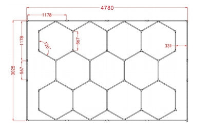 Hexagon LED Lighting System - 11 Grid