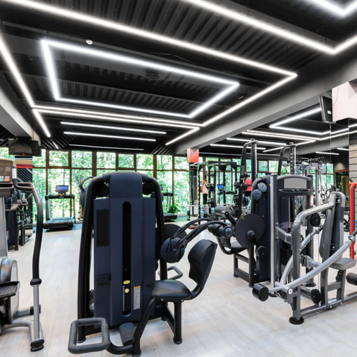 double rectangular led light in gym