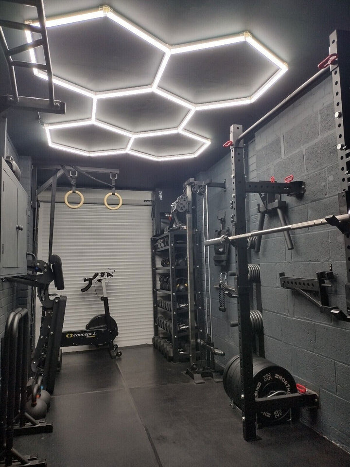 hexagon lighting in gym