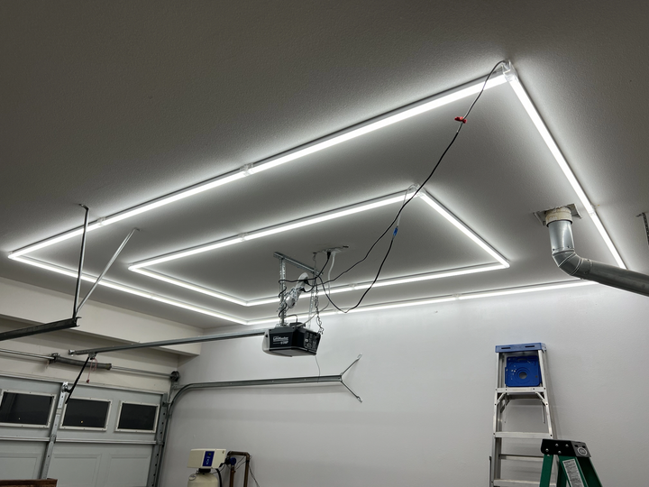 linear lighting system in garage